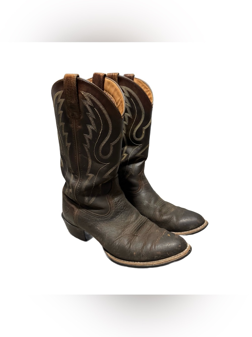 Ariat Men's Sport R Toe Western Boot Men's 10 D Brown Leather Cowboy Workwear